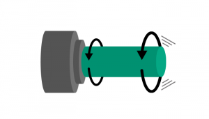 Rotation in a lathe - green